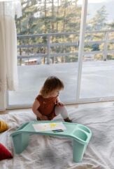 Çok Amaçlı Plastik Hobi Masası ve Laptop Sehpası - Sağlıklı Çalışma için Laptop Masası, Kanepede ve Yerde Kullanım - Mint Yeşili