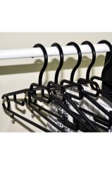 5'li Siyah Dolap İçi Elbise Askısı
