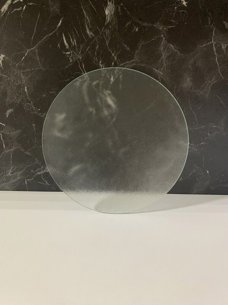 Çap 27Cm - Buzlu Cam, Şeffaf - Kesme Tahtası - Sunumluk