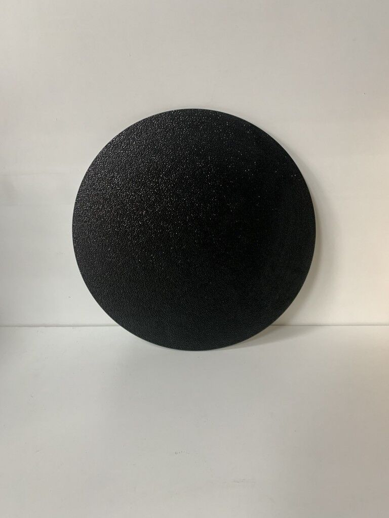 Çap 27Cm - Buzlu Cam, Düz Siyah - Kesme Tahtası - Sunumluk