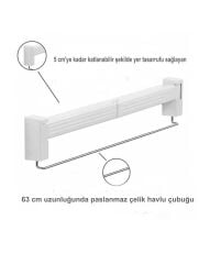 Katlanabilir Duvara Monte Çamaşır Kurutma Askılığı – 3,5 m Kurutma Alanı