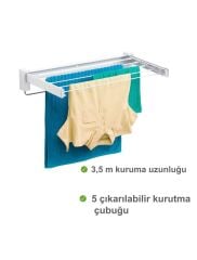 Katlanabilir Duvara Monte Çamaşır Kurutma Askılığı – 3,5 m Kurutma Alanı