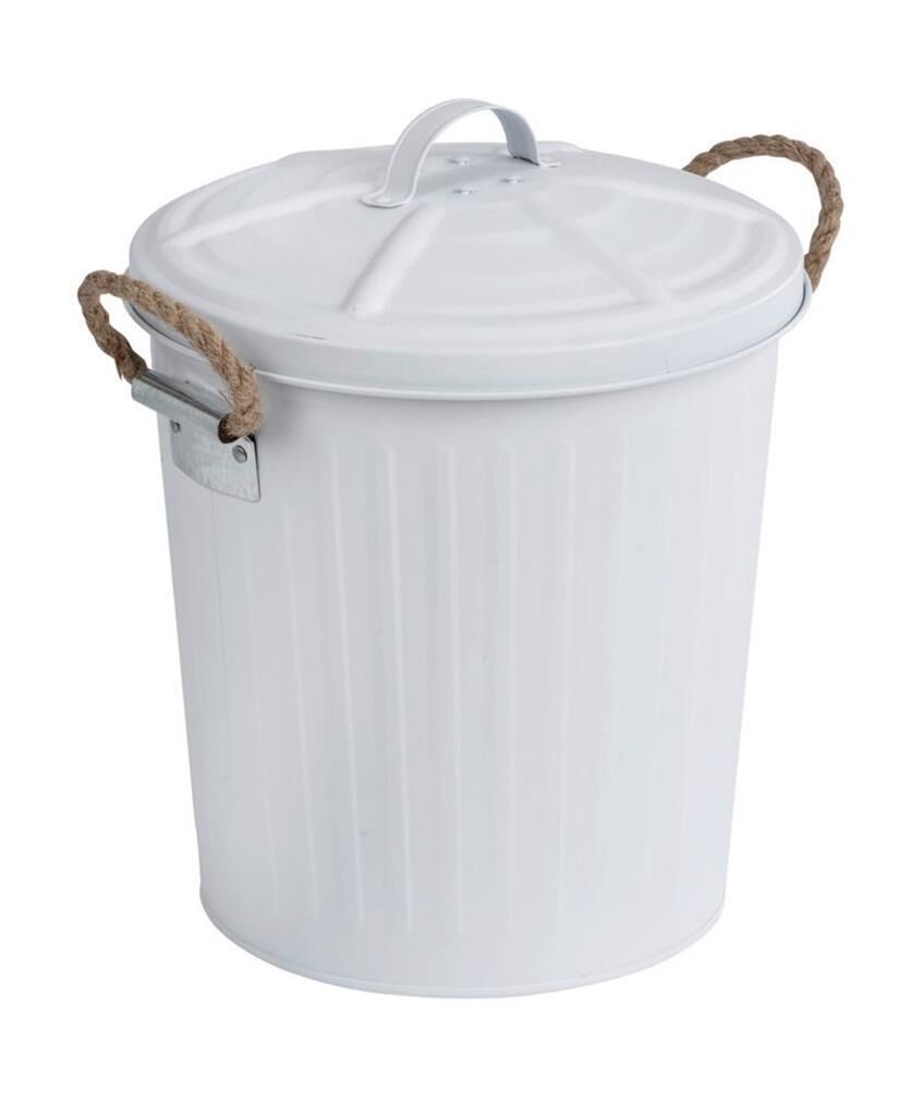 Wenko Retro, Dekoratif,Ofis,Banyo,Mutfak Mat Beyaz Çöp Kovası 6 Litre