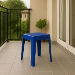 Saban Tabure Sağlam Plastik Kırılmaya Dayanıklı Bahçe, Balkon ,Banyo Mavi