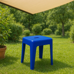 Saban Tabure Sağlam Plastik Kırılmaya Dayanıklı Bahçe, Balkon ,Banyo Mavi