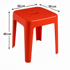 Saban Tabure Sağlam Plastik Kırılmaya Dayanıklı Bahçe, Balkon ,Banyo Kırmızı