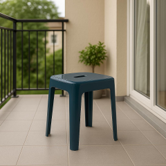 Saban Tabure Sağlam Plastik Kırılmaya Dayanıklı Bahçe, Balkon ,Banyo Gri