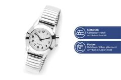 Saban Kol Saati Esnek Kayışlı,  Aydınlatmalı Kadran, Şık Paslanmaz Çelik