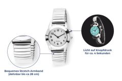 Saban Kol Saati Esnek Kayışlı,  Aydınlatmalı Kadran, Şık Paslanmaz Çelik