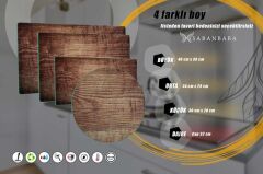 Çap 32 cm Koyu Ahşap Desenli Cam Kesme Tablası