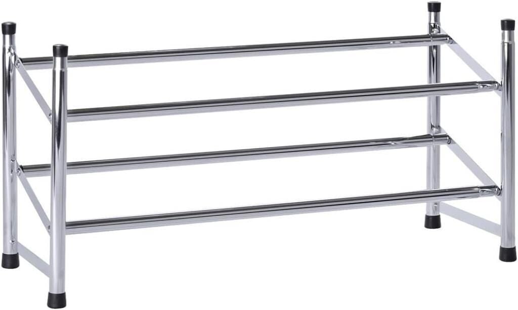 Ayarlanabilir Teleskopik Ayakkabılık 2 Katlı Krom – Genişletilebilir ve Üst Üste Takılabilir