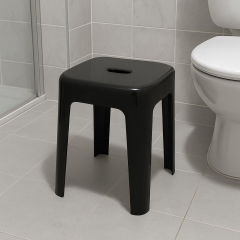 Saban Tabure Sağlam Plastik Kırılmaya Dayanıklı Bahçe, Balkon ,Banyo Siyah