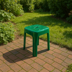 Saban Tabure Sağlam Plastik Kırılmaya Dayanıklı Bahçe, Balkon ,Banyo Yeşil