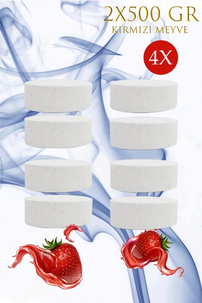 4 Adet 2x500 gr Nem Alıcı Rutubet Ve Küf Önleyici Yedek Tablet Kırmızı Meyve