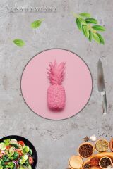 Çap 32 cm Pembe Ananas Desenli