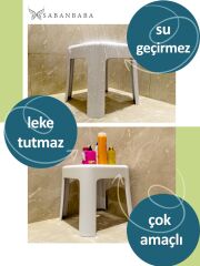 Dayanıklı Beyaz Plastik Tabure – Kaymaz, 200 kg Taşıma Kapasiteli, Banyo ve Ev Kullanımı İçin