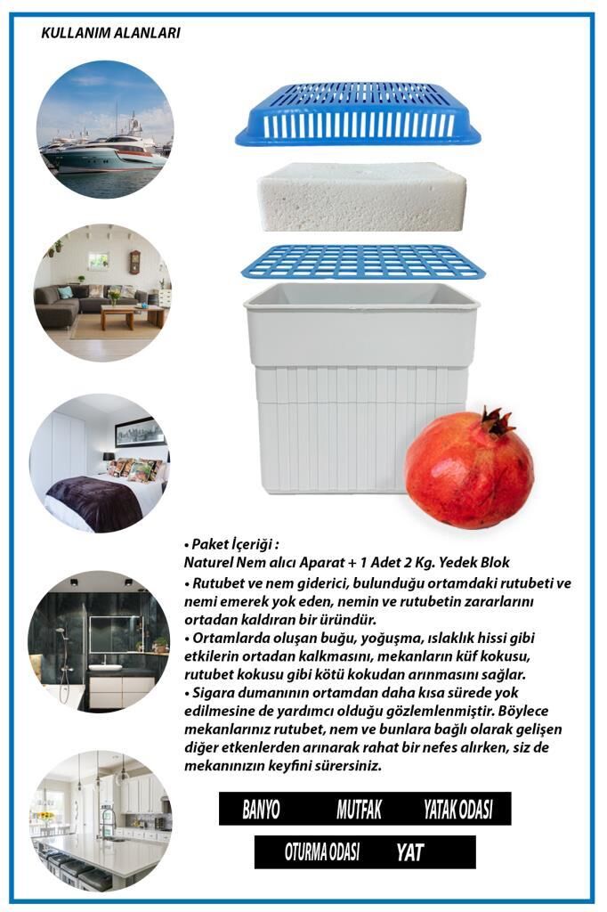 2 Kg. Dikdörtgen Nem Alıcı Aparat Kırmızı Meyva ( 2 Kg. Blok )