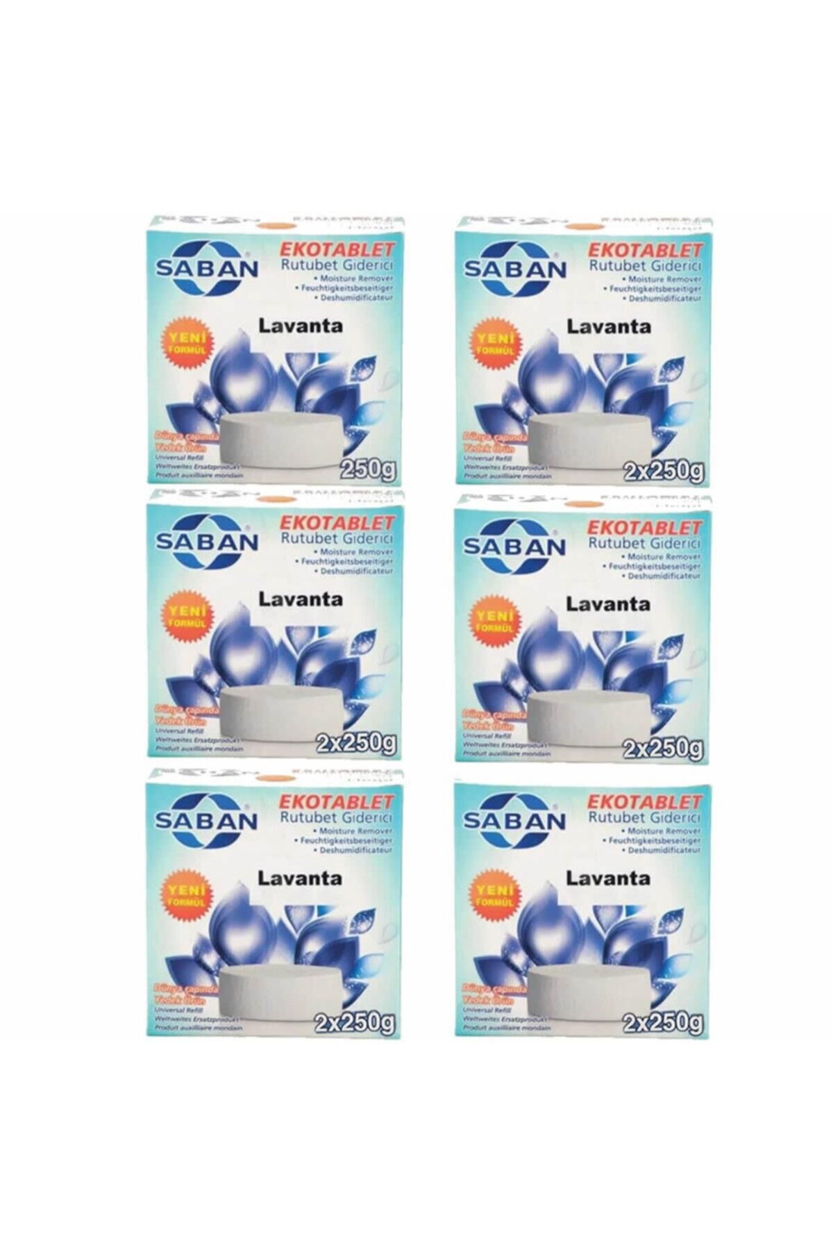 6 Adet 2x250 gr Nem Alıcı Rutubet Giderici Yedek Tablet Lavanta