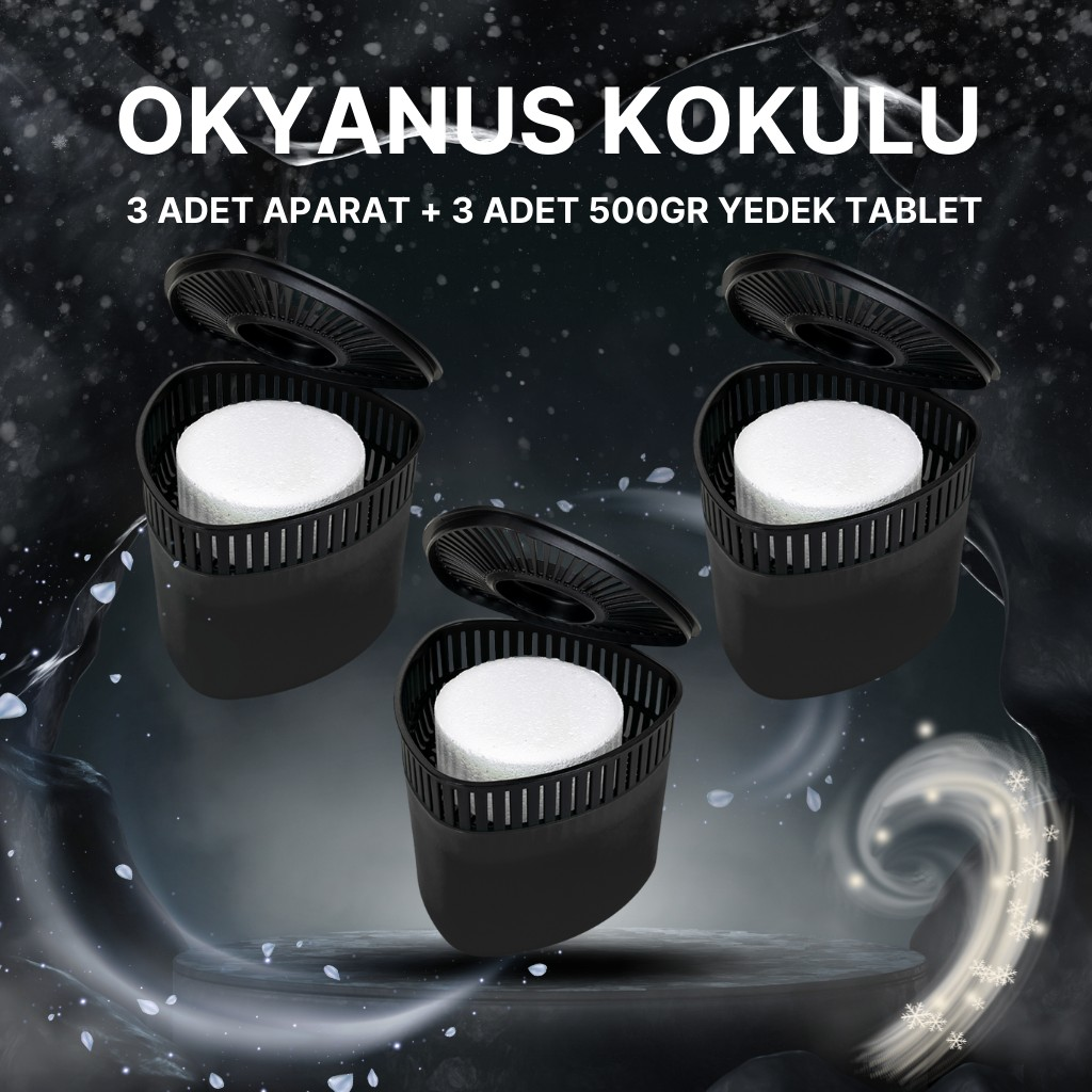 3 Adet 500 gr Nem Alıcılı Ve Rutubet Giderici Aparat Üçgen Okyanus  (TABLET DAHİL)