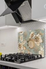 50x60 cm Model 14 Desenli Cam Ocak arkası Koruyucu