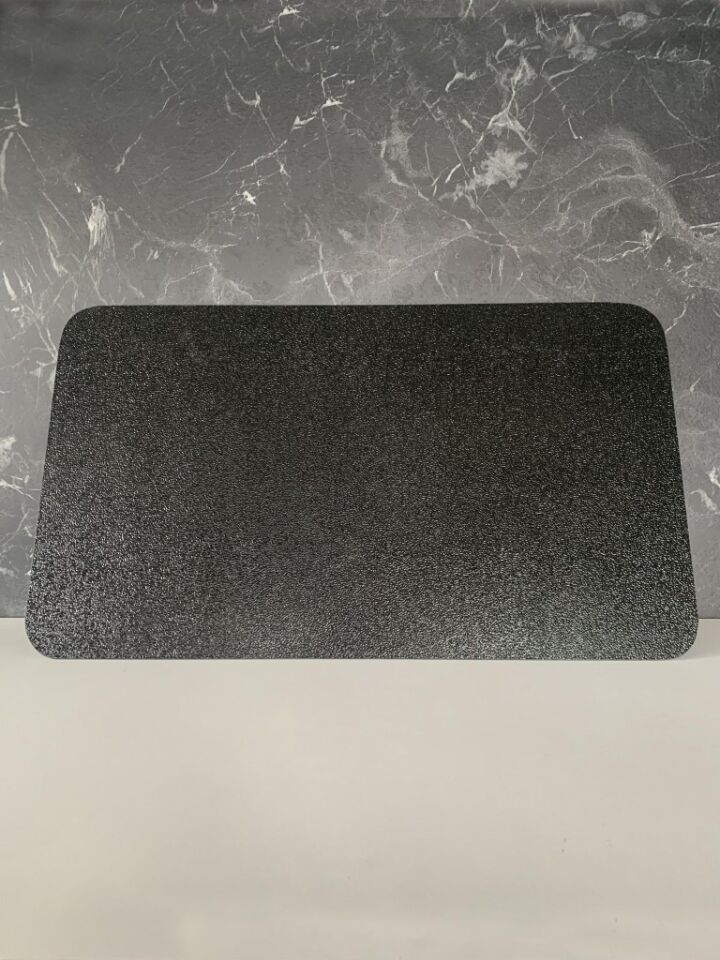 Tekli,30x52cm - Buzlu Cam, Düz Siyah, Kesme Tahtası - Sunumluk