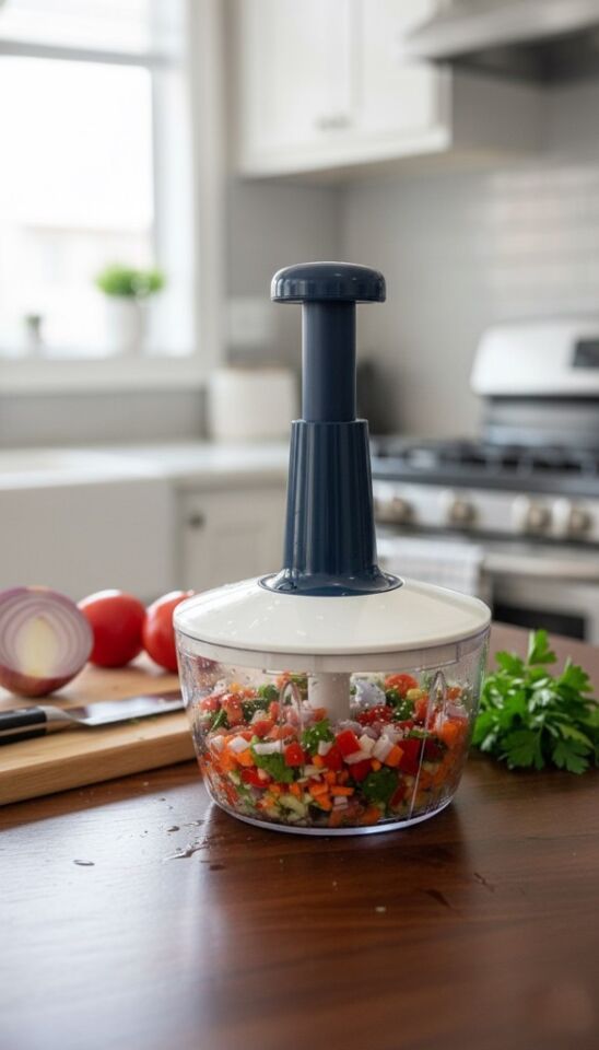 Mavi, Üç Bıçaklı Manuel El Rondosu – Sebze ve Meyve Doğrayıcı