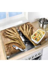 2' li 30x52 cm Cam Ocak Koruyucu Başak 2 Desenli