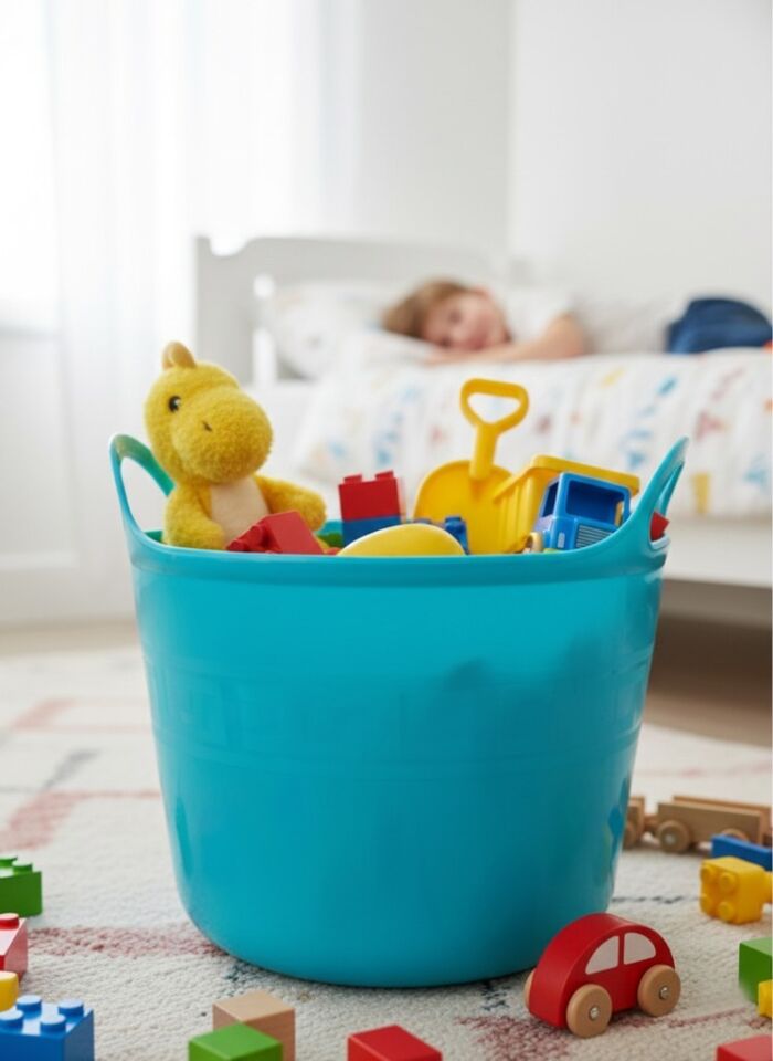 Turkuaz, Esnek Plastik Kova – 20 Litre, Temizli Kovası, Esneyebilen Oyuncak ve Çamaşır Sepeti
