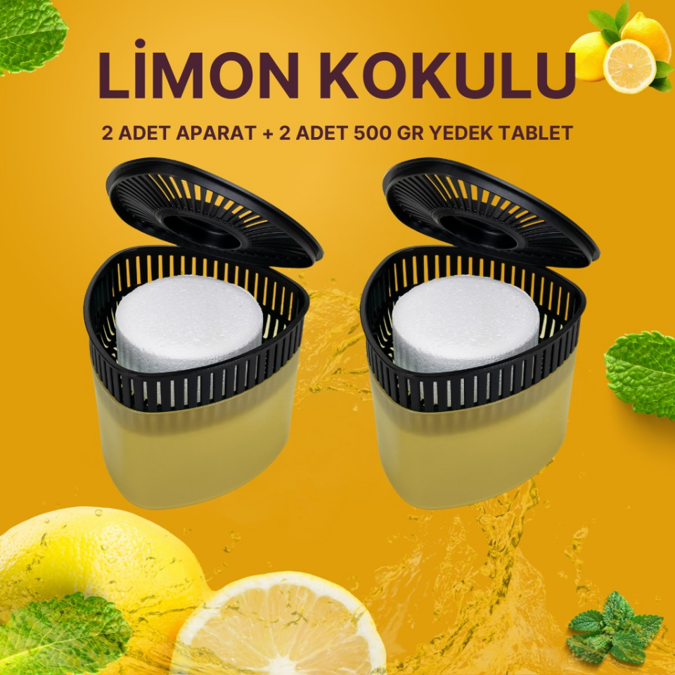 2 Adet 500GR - LİMON - Nem Alıcılı Ve Rutubet Giderici Aparat Üçgen (TABLET DAHİL)