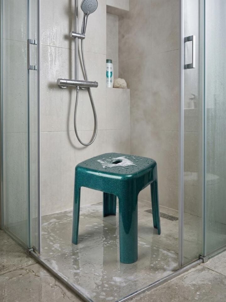Saban Tabure Sağlam Plastik Kırılmaya Dayanıklı Bahçe, Balkon ,Banyo Yeşil