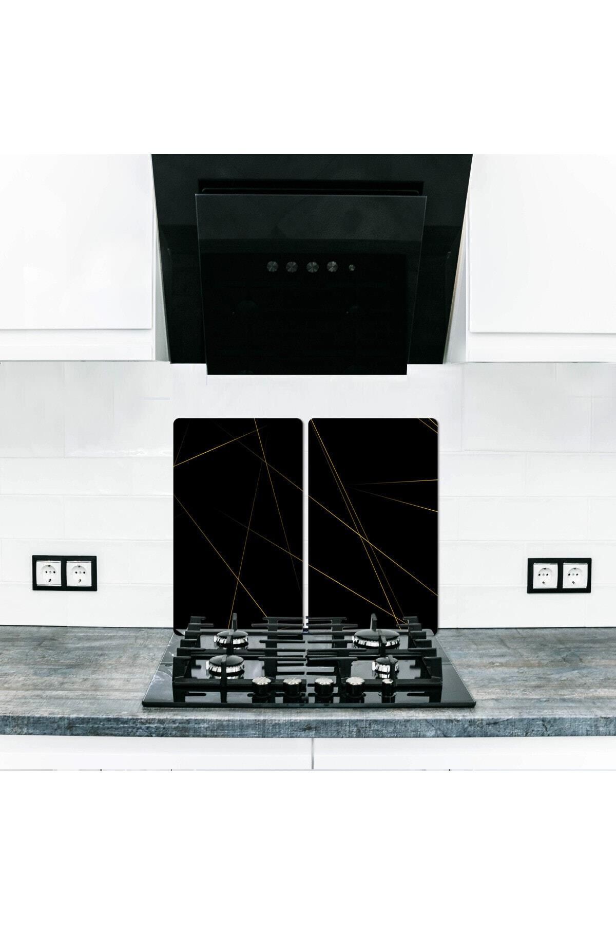 2' li 40x52 cm Cam Ocak Koruyucu  Led Desenli