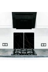 2' li 40x52 cm Cam Ocak Koruyucu  Led Desenli