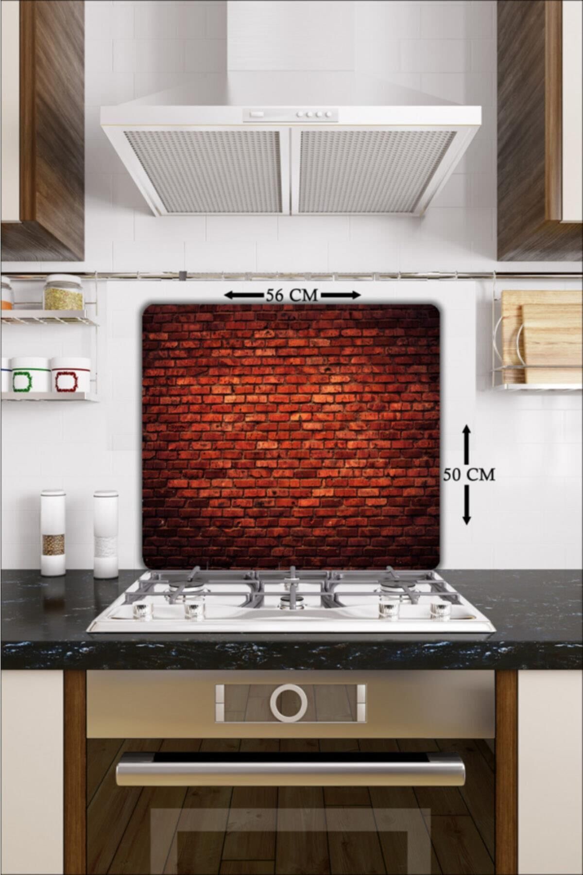 50X56 cm Cam Ocak Koruyucu Tuğla