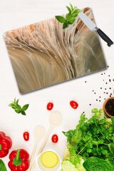 30x40 cm Cam Kesme Tahtası Açık Dalga