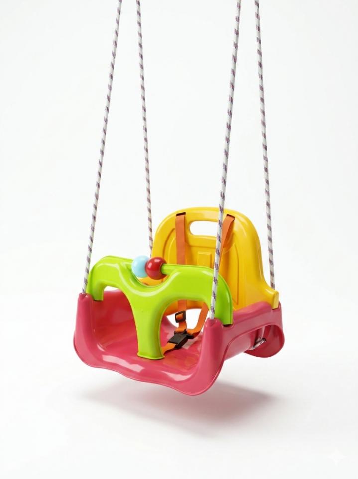 Mercan Kırmızısı, Çocuk Salıncağı Emniyet Kemerli Askılı İç Dış Mekan