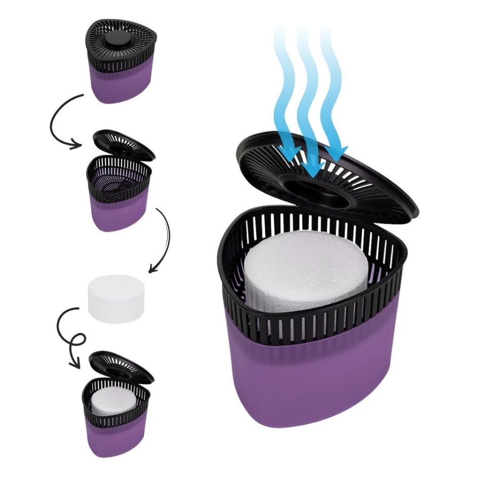 500 gr Nem Alıcılı Ve Rutubet Giderici  Aparat Üçgen Lavanta (Tablet Dahil)