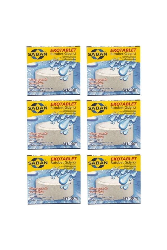 6 Adet 2x500GR - NATUREL - Nem Alıcı Rutubet Giderici Yedek Tablet