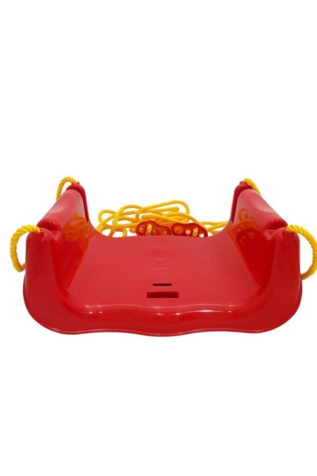 Sarı-Kırmızı, Emniyet Kemerli Çocuk ve Bebek Salıncağı – Bahçe & Balkon İçin Güvenli Salıncak