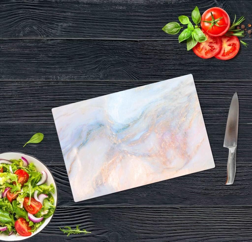 29x34 cm Cam Kesme Tahtası Ezgi Desenli