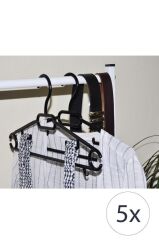 5'li Siyah Dolap İçi Elbise Askısı