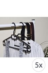 5'li Siyah Dolap İçi Elbise Askısı