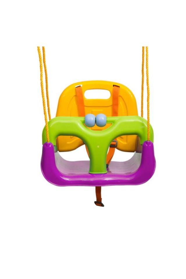 Mor, Emniyet Kemerli Çocuk ve Bebek Salıncağı – Bahçe & Balkon İçin Güvenli Salıncak