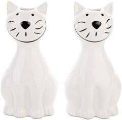 Seramik Kedi Figürlü Radyatör Nemlendirici 2'li Set