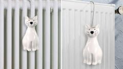 Seramik Kedi Figürlü Radyatör Nemlendirici 2'li Set