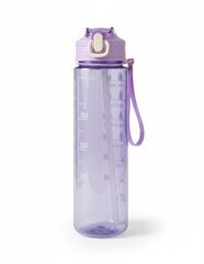 Mor, Şeffaf Pipetli Matara – 900 ml, Sızdırmaz Kapaklı Suluk