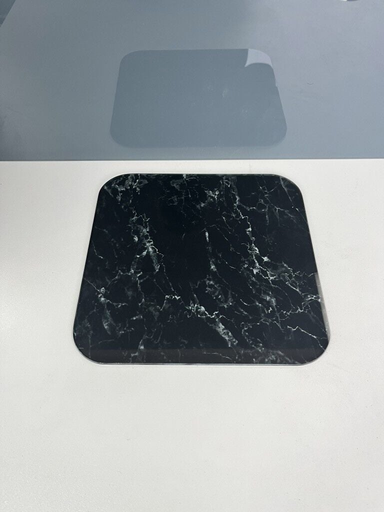 22x22cm - Siyah Mermer, Kesme Tahtası - Sunumluk