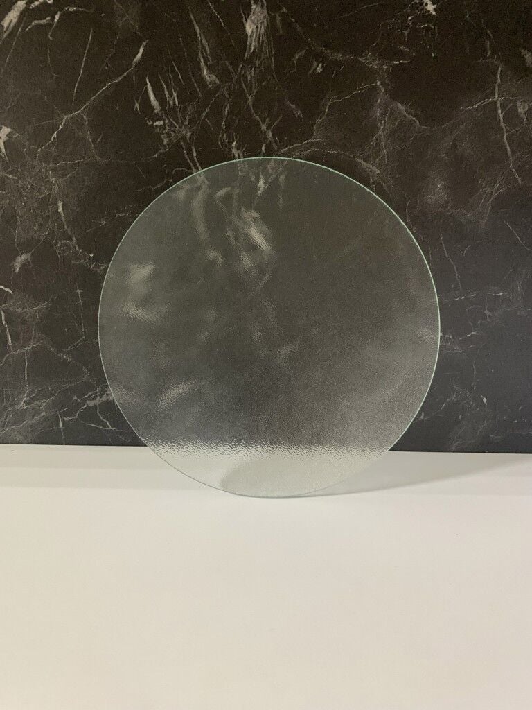 Çap 27Cm - Buzlu Cam, Şeffaf - Kesme Tahtası - Sunumluk