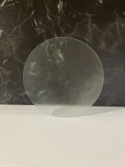 Çap 27Cm - Buzlu Cam, Şeffaf - Kesme Tahtası - Sunumluk