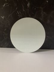 Çap 27Cm - Buzlu Cam, Düz Beyaz - Kesme Tahtası - Sunumluk