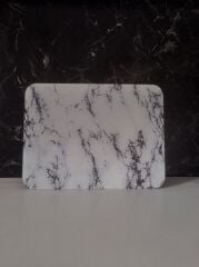30x40cm - Buzlu Cam, Beyaz Mermer, Kesme Tahtası - Sunumluk